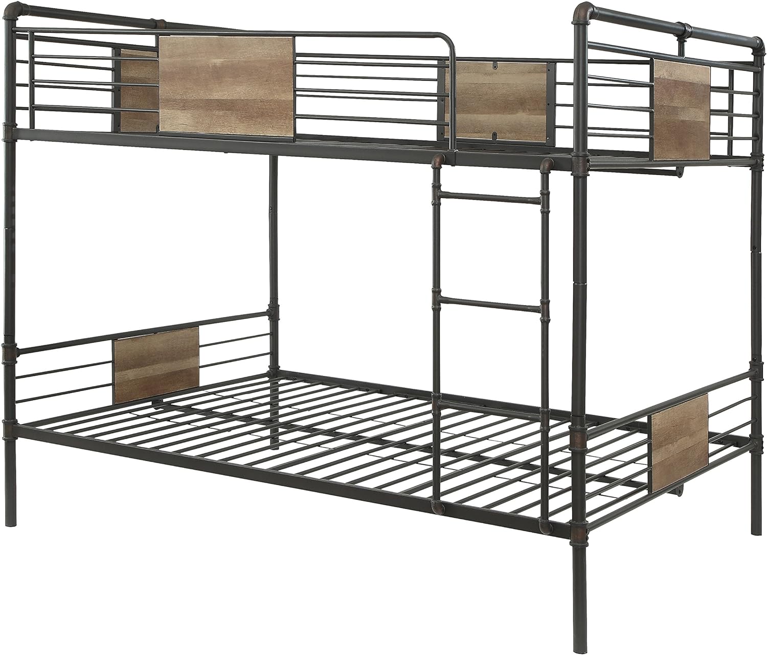 Acme Brantley Queen Over Queen Metal Bunk Bed in Sandy Black