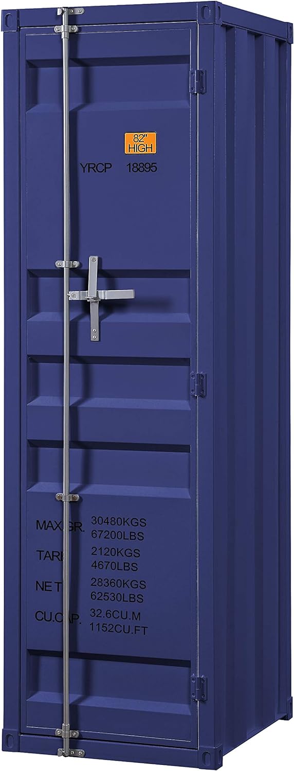 Acme Cargo Wardrobe Armoire with 1 Door in Blue