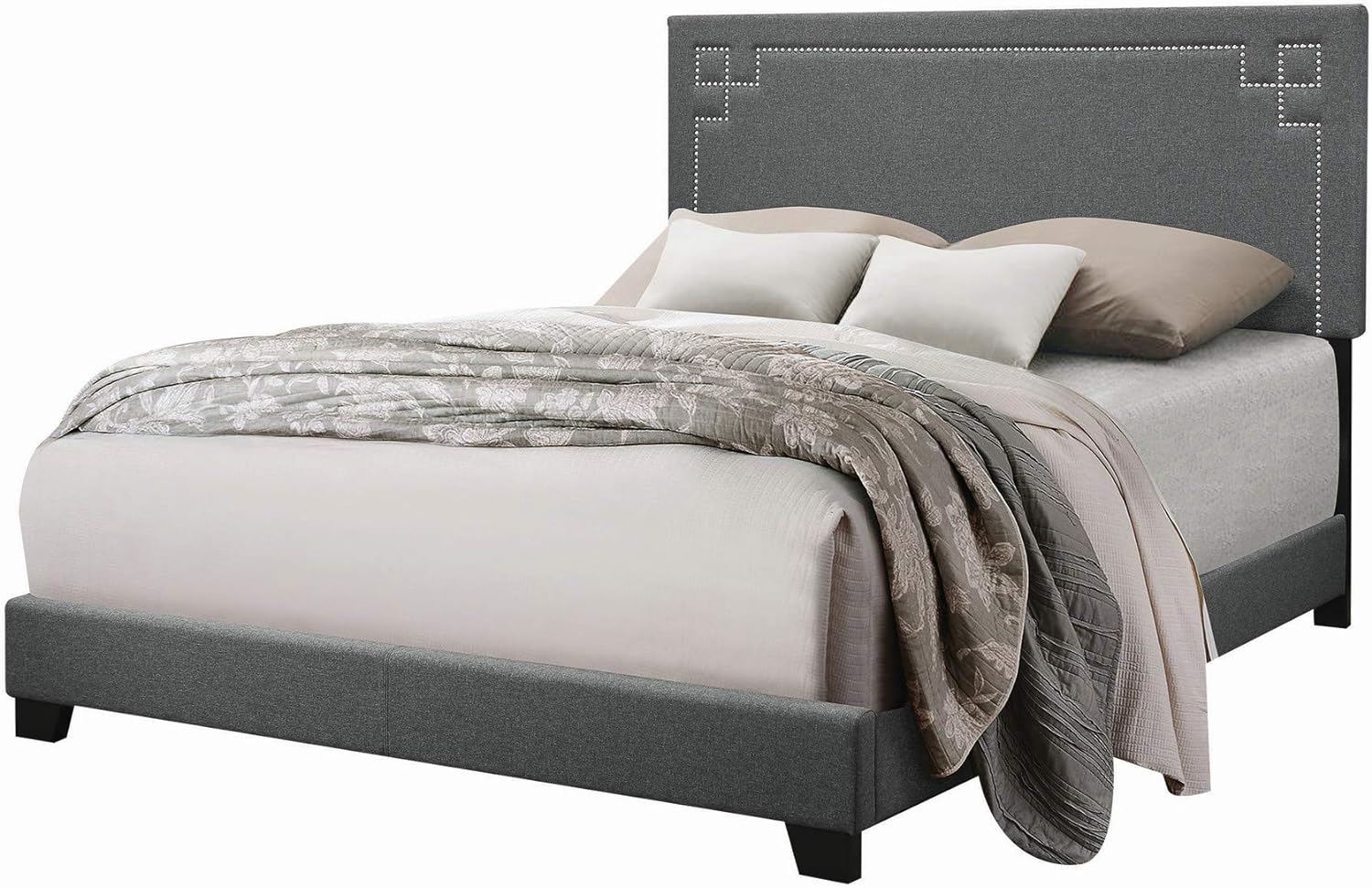 Acme Ishiko II Queen Bed in Gray Fabric