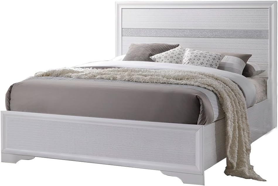 Acme Naima Wooden Twin Panel Bed in White