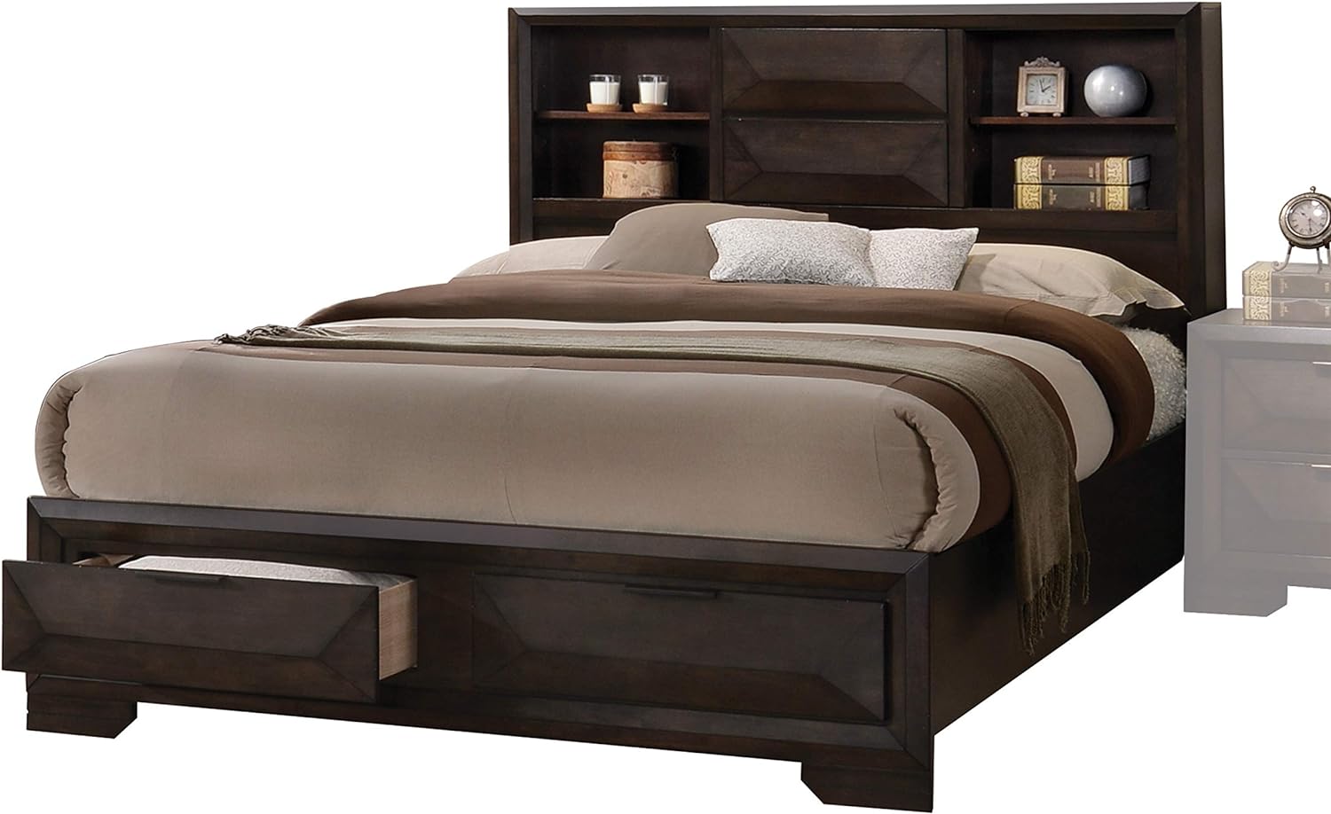 Acme Merveille Eastern King Bed with Storage in Espresso