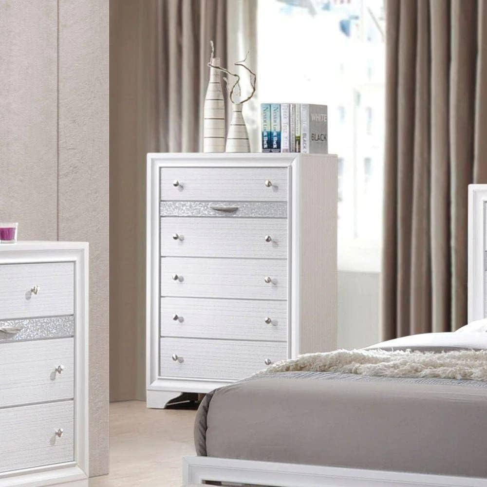 Acme Naima Wood 6-Drawers Bedroom Chest in White