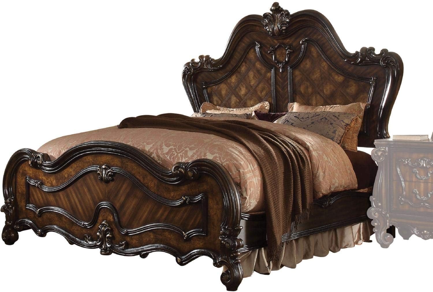 Acme Versailles California King Wooden Panel Bed in Cherry Oak