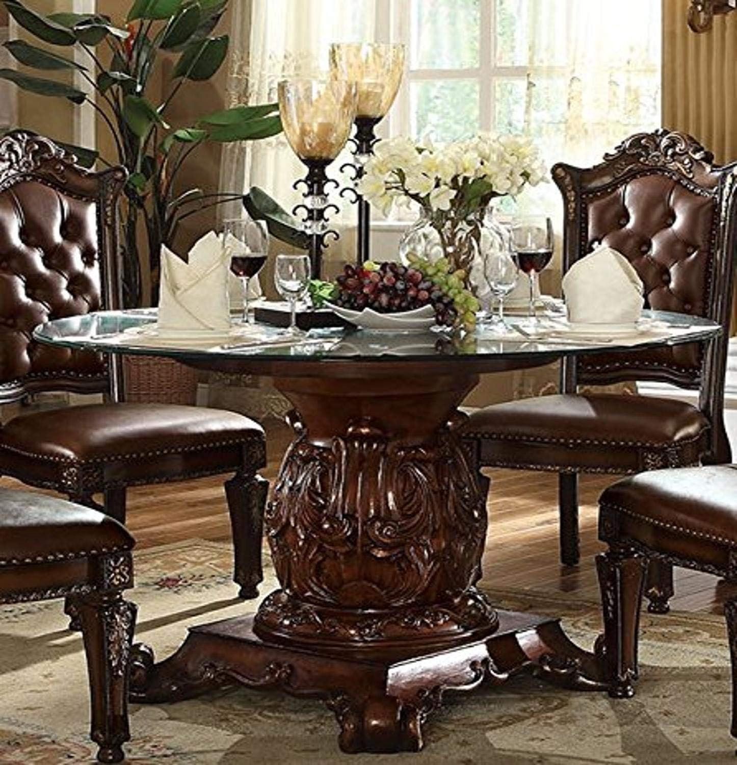 ACME Vendome Dining Table w/Pedestal - - Cherry