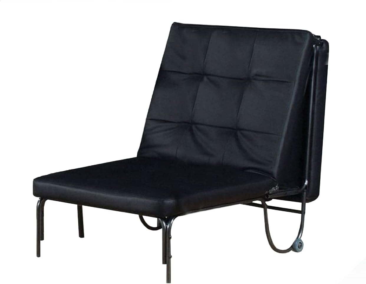 Acme Furniture Senon Futon Chair in Silver and Black