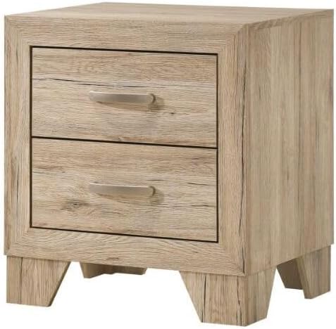 Acme Miquell 2-Drawer Wooden Nightstand in Natural