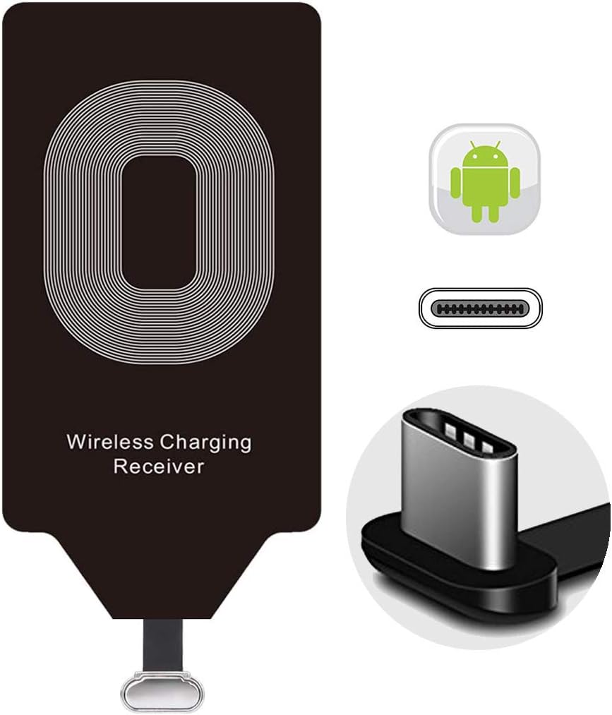 Wireless Charging Receiver Charger Adapter for LG Stylo 5 4 G5 V20 K31 Samsung Galaxy A71 A70 A20 A10 J7 Google Pixel 2 XL Essential Phone Moto G7 Z2 Force Play G6 Plus HTC USB Type C Android Charge