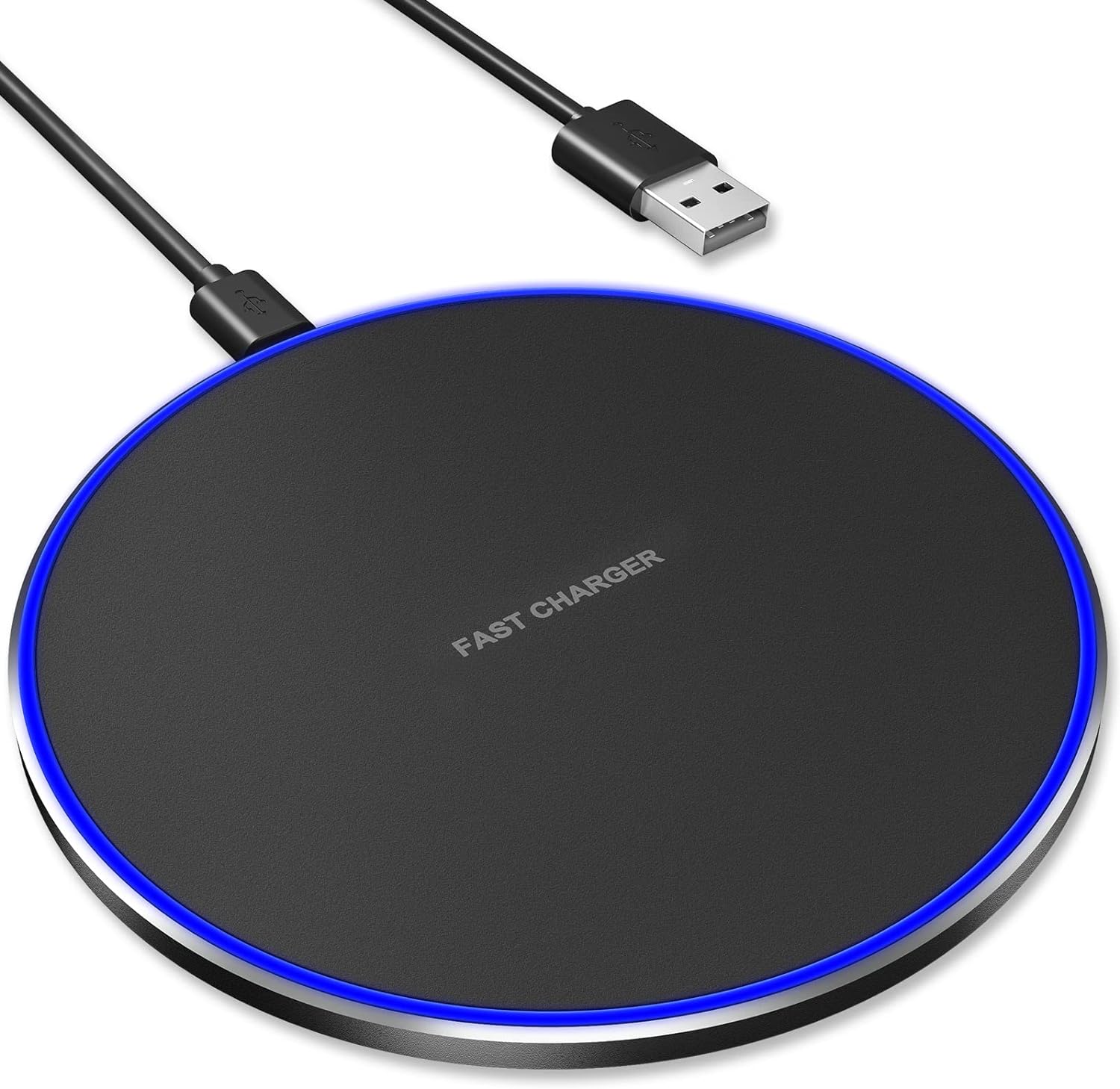 Fast Wireless Charger, 10W Max Wireless Charging Pad for iPhone 13/13 Pro/13 Pro Max/13 Mini/12/SE/11/X/XR/8, Samsung Galaxy, AirPods/AirPods Pro, Huawei Mate 20 Pro/Mate 30/P50 (No AC Adapter)