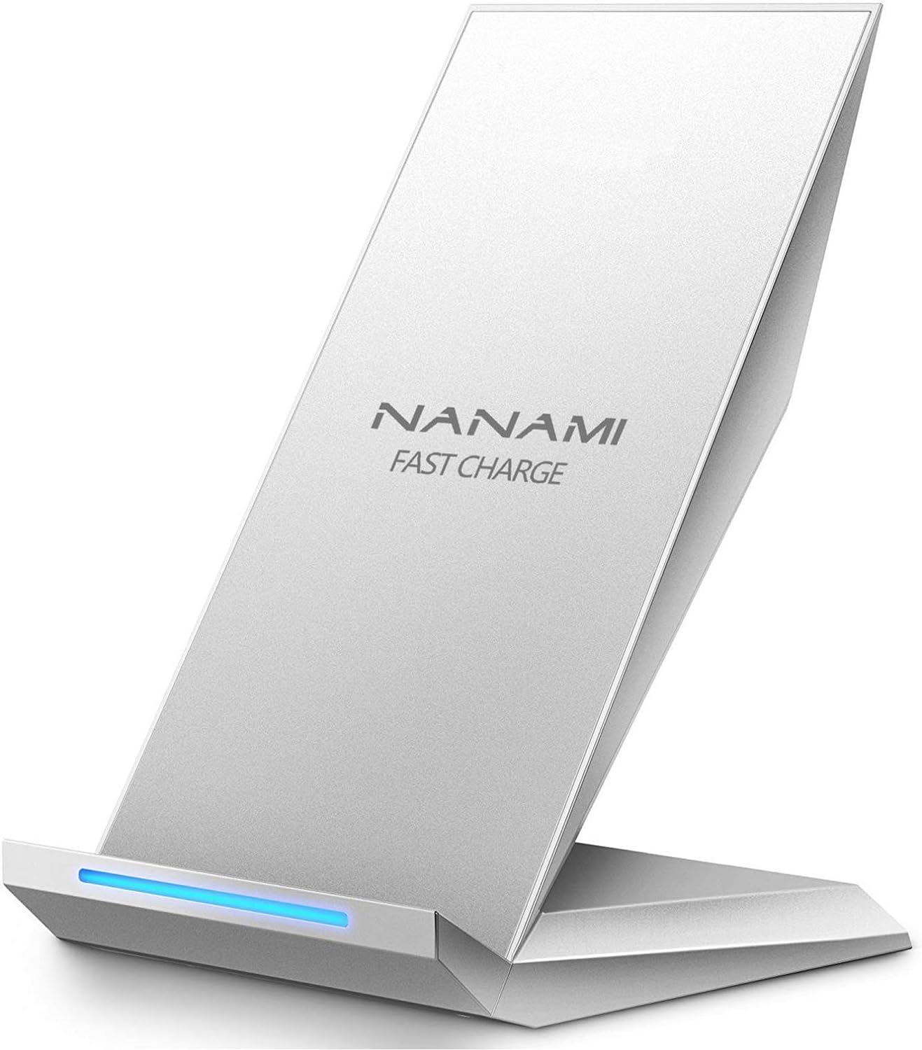 Fast Wireless Charger, NANAMI Qi Certified Wireless Charging Stand Compatible iPhone 15/14/13/12/11 Pro/XS Max/XR/8, Samsung Galaxy S24/S23/S22/S21/S20/S10/S9/Note 20 Ultra/10/9 and Qi-Enabled Phone