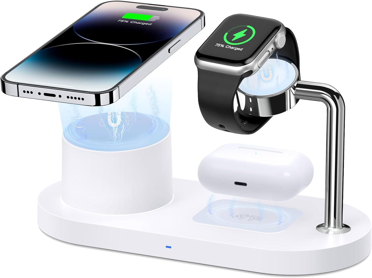 Magnetic Wireless Charger for iPhone: 3 in 1 Charging Station for Multiple Device Apple - 18W Fast Mag-Safe Charger Dock Stand for iPhone 15 14 13 12 Pro Max Apple Watch iwatch & Airpods