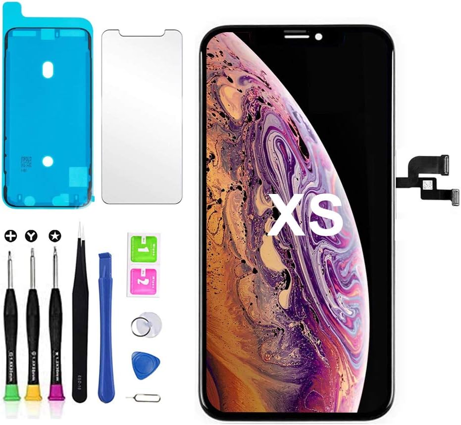 YOXINTA for iPhone Xs Screen Replacement Touch Screen Display Digitizer iPhone Xs Frame Assembly Repair Tool + Adhesive Strips Compatible with Model A1920, A2097, A2098,A2099, A2100