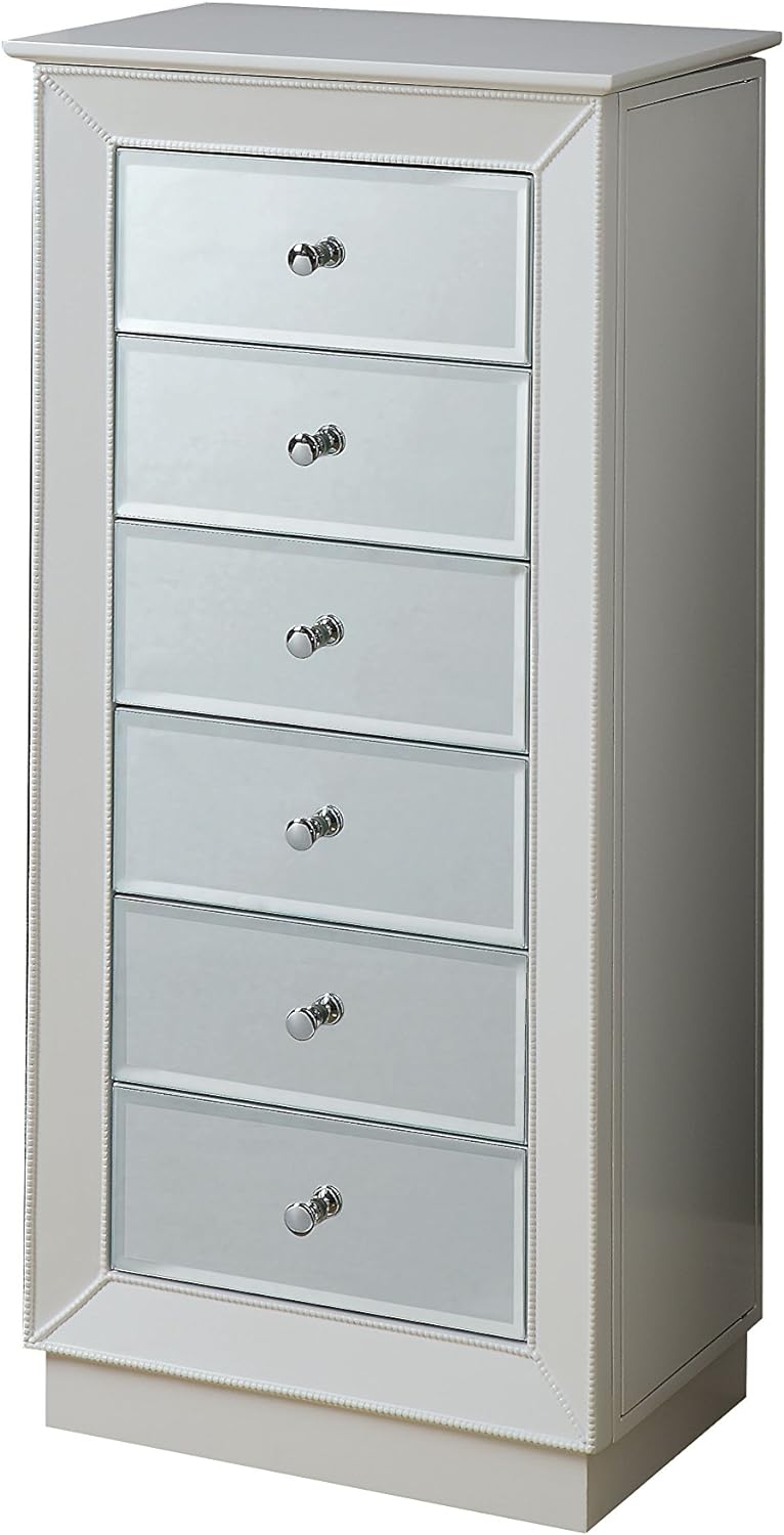 Acme Talor 6-Drawer Wooden Jewelry Armoire in White