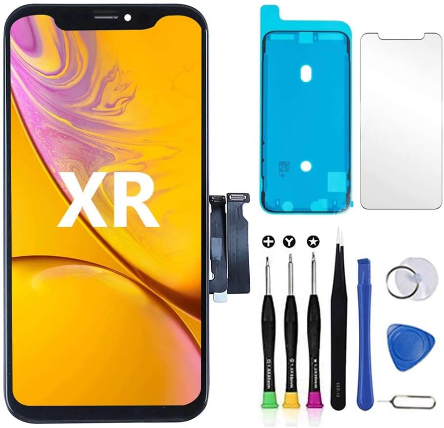 YOXINTA for iPhone XR Screen Replacement 6.1 inch Touch Screen LCD Display Digitizer iPhone Xr Frame Assembly Repair Tool and Adhesive Strips Compatible with Model A1984, A2105, A2106, A2108