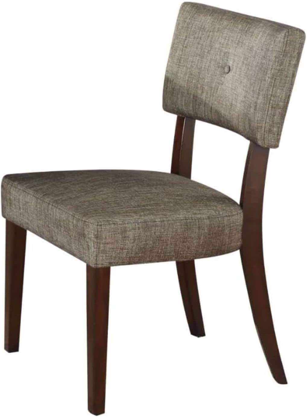 Acme Drake Upholstered Fabric Side Chair in Gray and Espresso Set of 2