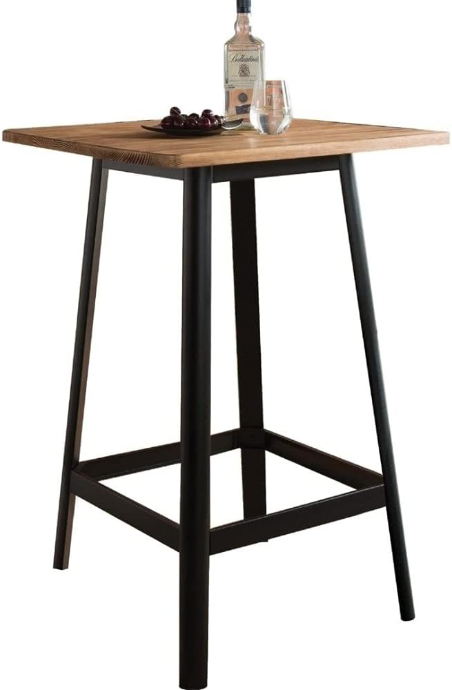 Acme Jacotte Bar Table in Natural and Black