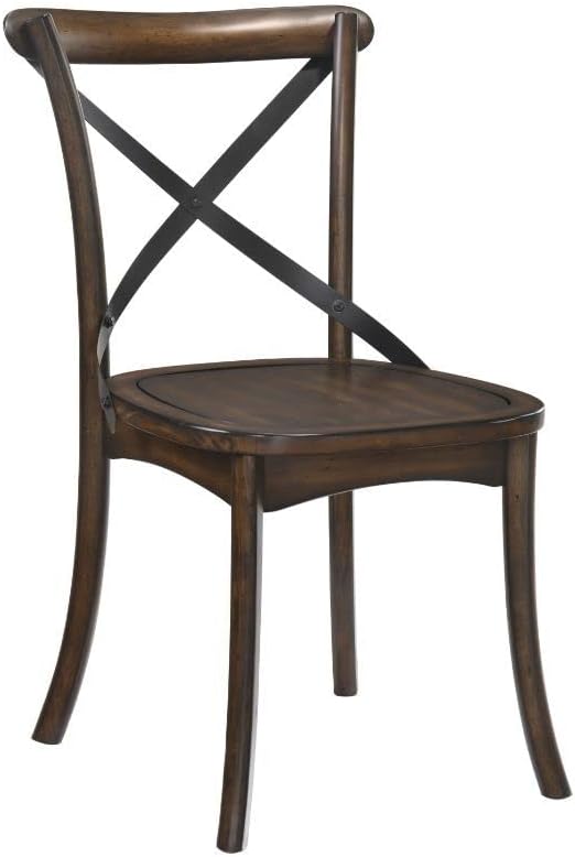 Acme Kaelyn Wooden Side Chair in Dark Oak and Black Set of 2