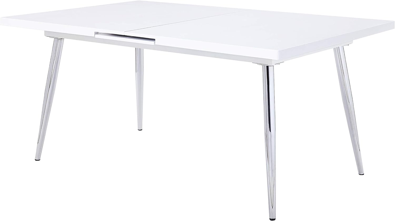 Acme Weizor Dining Table in White High Gloss & Chrome