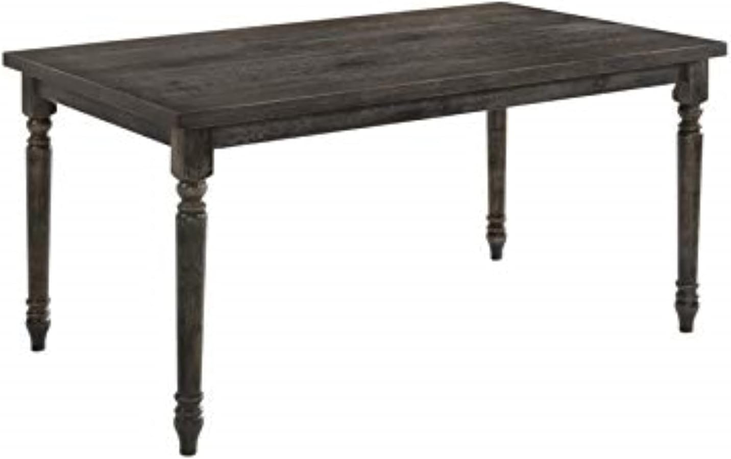 Acme Claudia II Rectangular Wood Turned Legs Dining Table in Weathered Gray