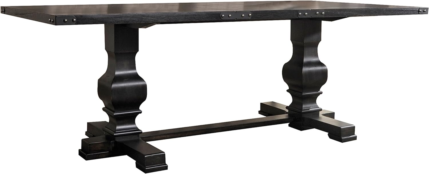 Acme Morland Trestle Dining Table in Vintage Black