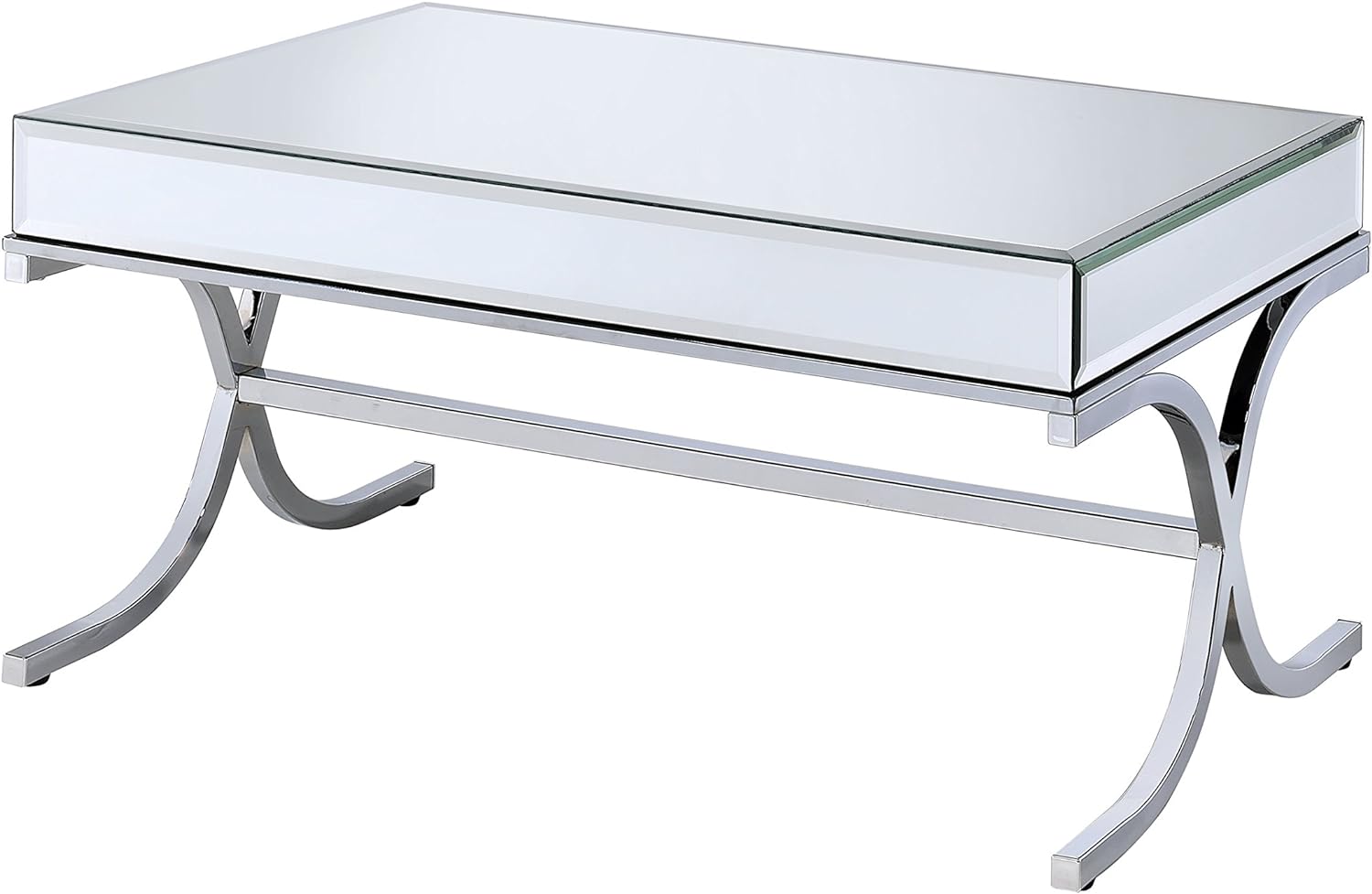 Acme Yuri Mirror Top Coffee Table in Chrome