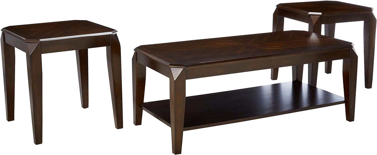 Acme Docila 3 Piece Wooden Coffee Table Set in Walnut