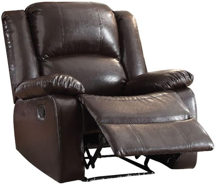 Acme Vita Faux Leather Upholstered Motion Recliner in Espresso