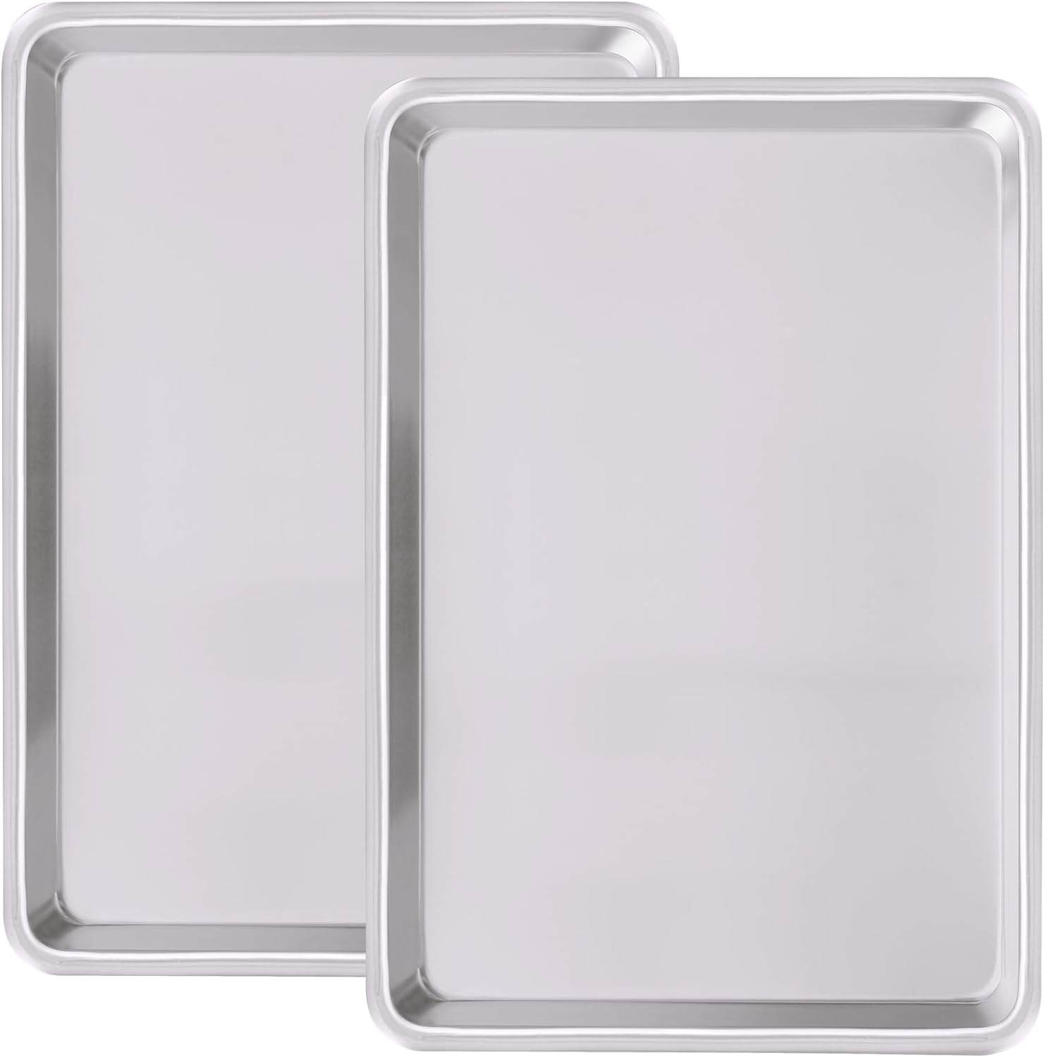 Commercial Quality Baking Sheet Pan Set, Natural Aluminum Cookie Sheet, Umite Chef Warp Resistant Nonstick Baker' Half Sheet Pan, Large Thick Cookie Tray Pans for Baking, Roasting(2 Pack, 18X13Inch)