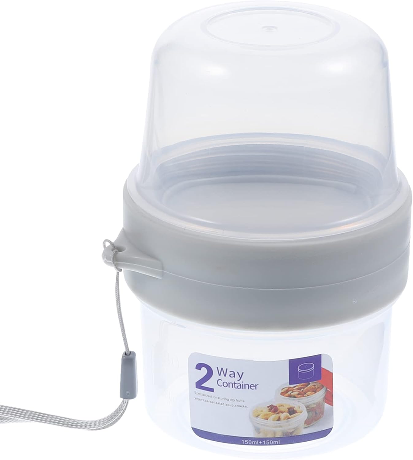 Zerodeko Breakfast on The Go Cups Portable Yogurt Cups Large Capacity Sealed Double Layer Food Container for Cereal Oatmeal Fruit