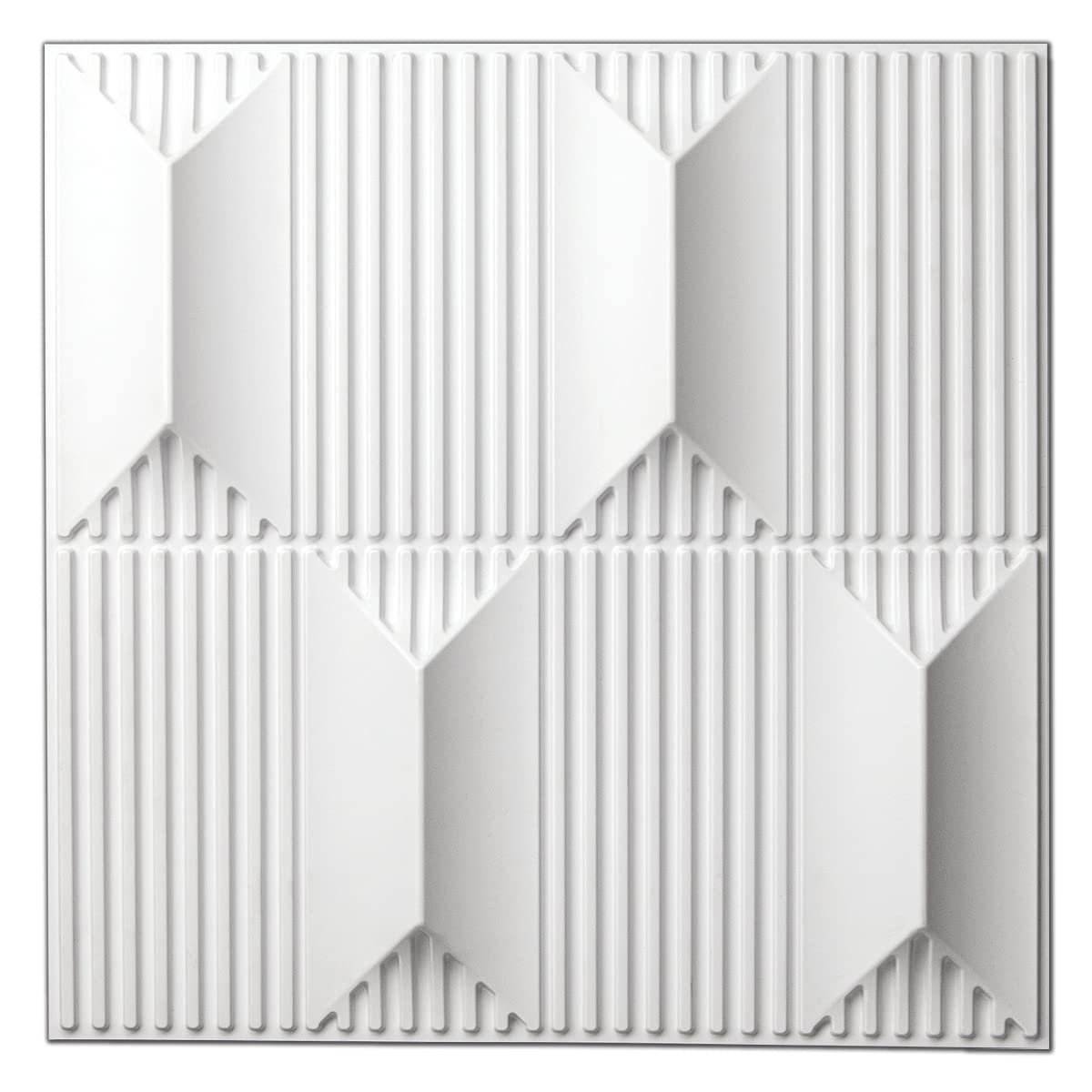 Art3dwallpanels PVC 3D Wall Panel for Interior Wall Dcor, 19.7 x 19.7 Wall Decor PVC 3D Wall Panels, 3D Textured Wall Panels, Pack of 12 Tiles, White