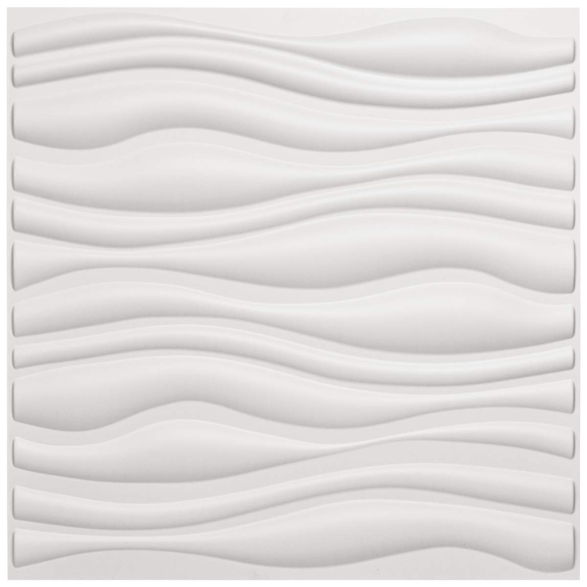 Art3d PVC Wave Board Textured 3D Wall Panels, White, 19.7 x 19.7 (12 Pack)