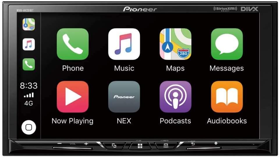 Pioneer MVH-AV251BT Digital Multimedia Video Receiver with 7 Hires Touch Panel Display, Apple CarPlay, Android AUT, Built-in Bluetooth, and SiriusXM-Ready (Does not Play CDs)