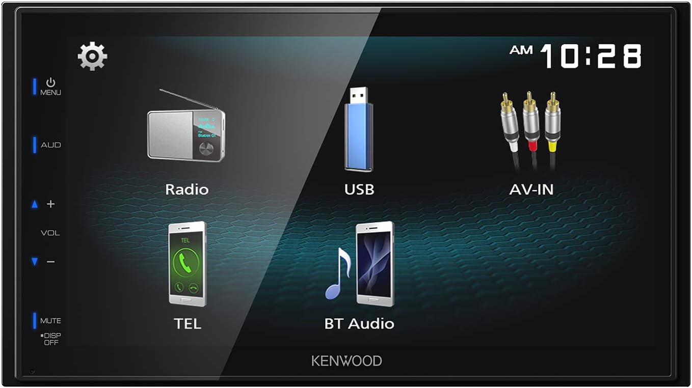 KENWOOD DMX125BT 6.8 Inch LCD Touchscreen Digital Media Car Stereo, Bluetooth Audio and Hands Free Calling, Double Din, USB, Rear Camera Input, AM/FM Radio