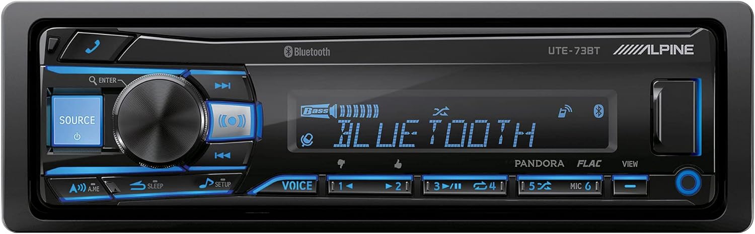 Alpine UTE-73BT Mech-Less Digital Media Receiver with Bluetooth Wireless Technology