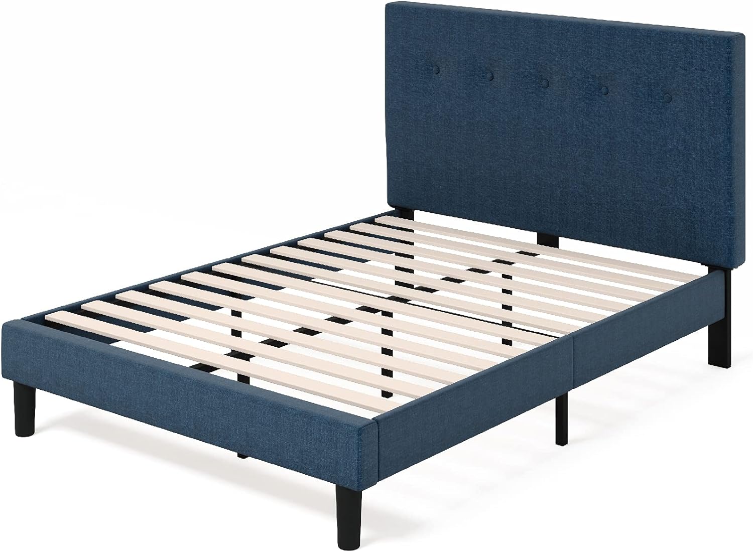 ZINUS Omkaram Upholstered Platform Bed Frame / Mattress Foundation / Wood Slat Support / No Box Spring Needed / Easy Assembly, King