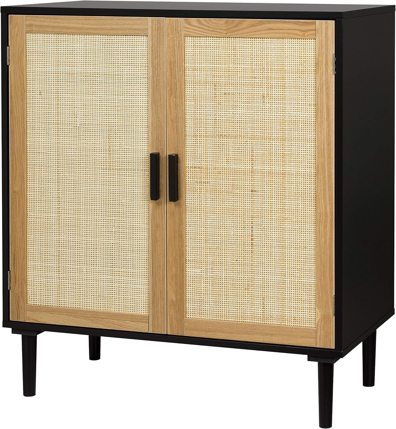 Finnhomy Sideboard Buffet Cabinet, Kitchen Storage Cabinet with Rattan Decorated Doors, Accent Liquor Cabinet for Bar, Dining Room, Hallway, Cupboard Console Table, 31.5X 15.8X 34.6 Inches