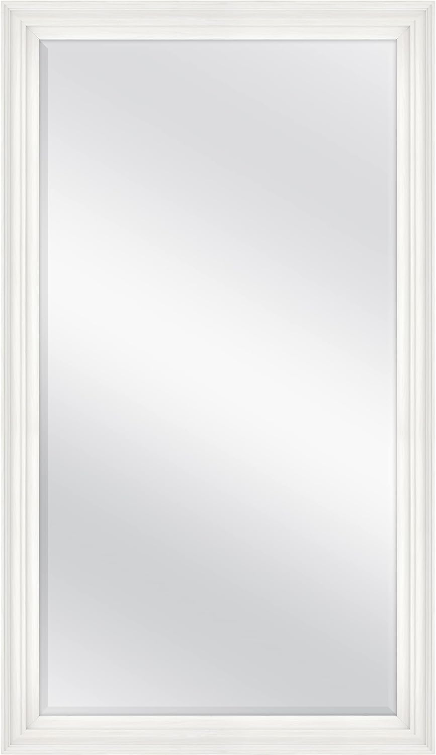 MCS Ezra Wall Mirror, White Woodgrain, 28.66 x 49.66 in