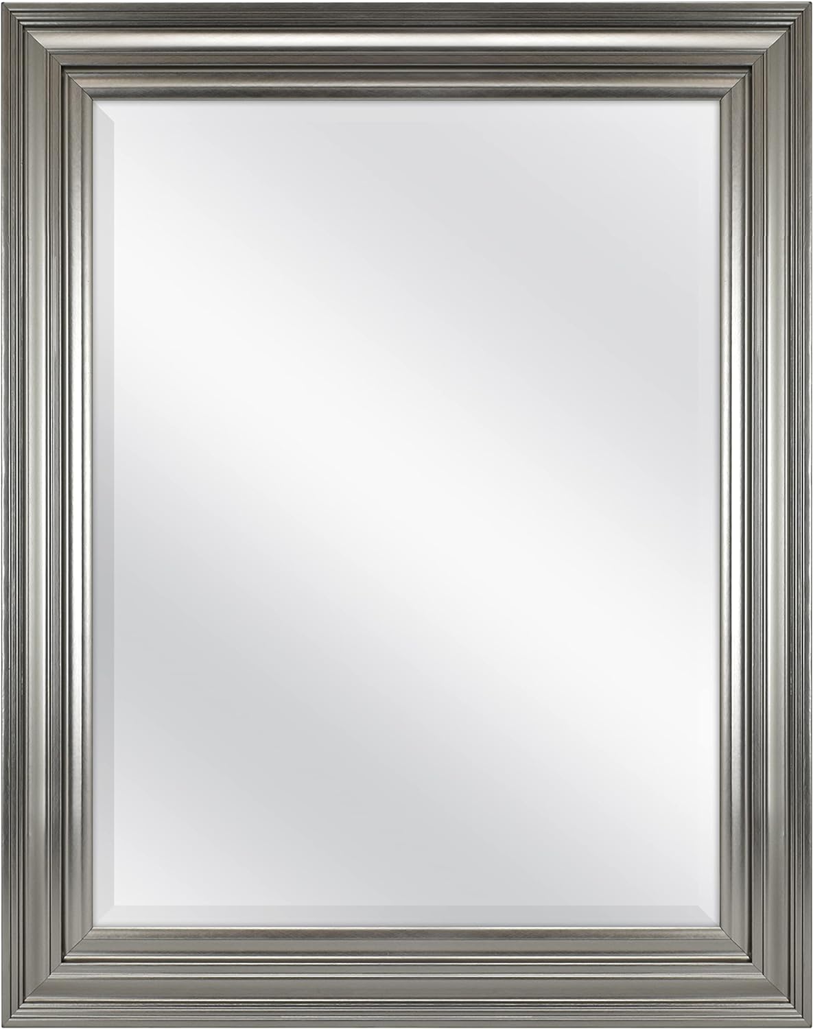 MCS Ezra Wall Mirror, Brushed Nickel, 22.66 x 28.66 in