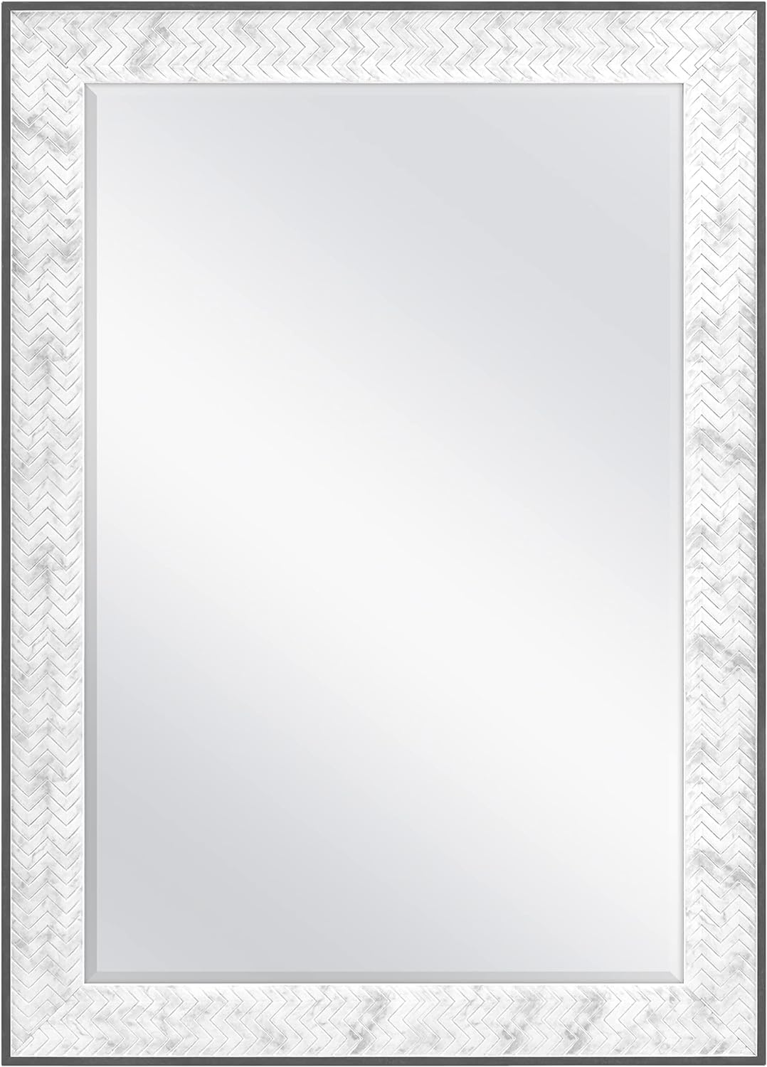 MCS Wall Mount 24x36 Inch Chevron, 30x42 Overall Size, Marble Mirror, 30 x 42 Inch,