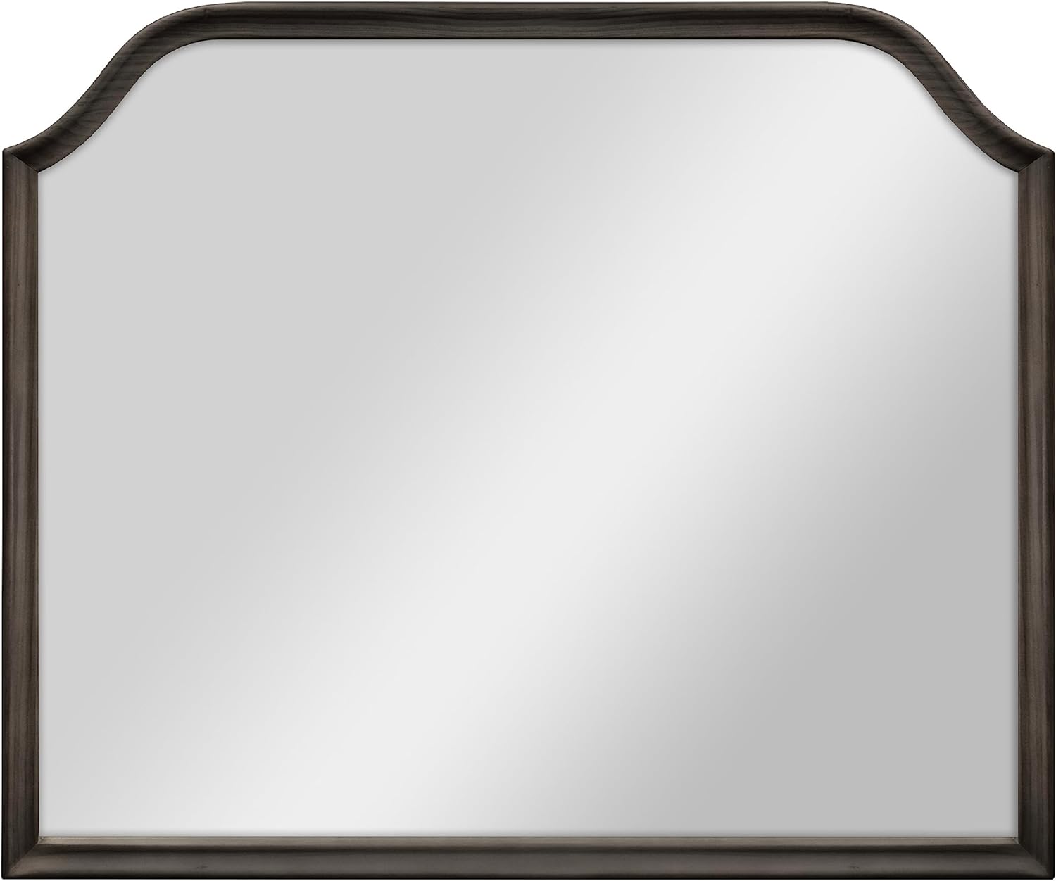 MCS Master & Co. Wood Arched Wall Mirror, Minimalist Decor Rectangle Mirror with Arched Top for Entryway, Bedroom, or Bathroom, 36 Inch x 30 Inch, Black Wood Grain