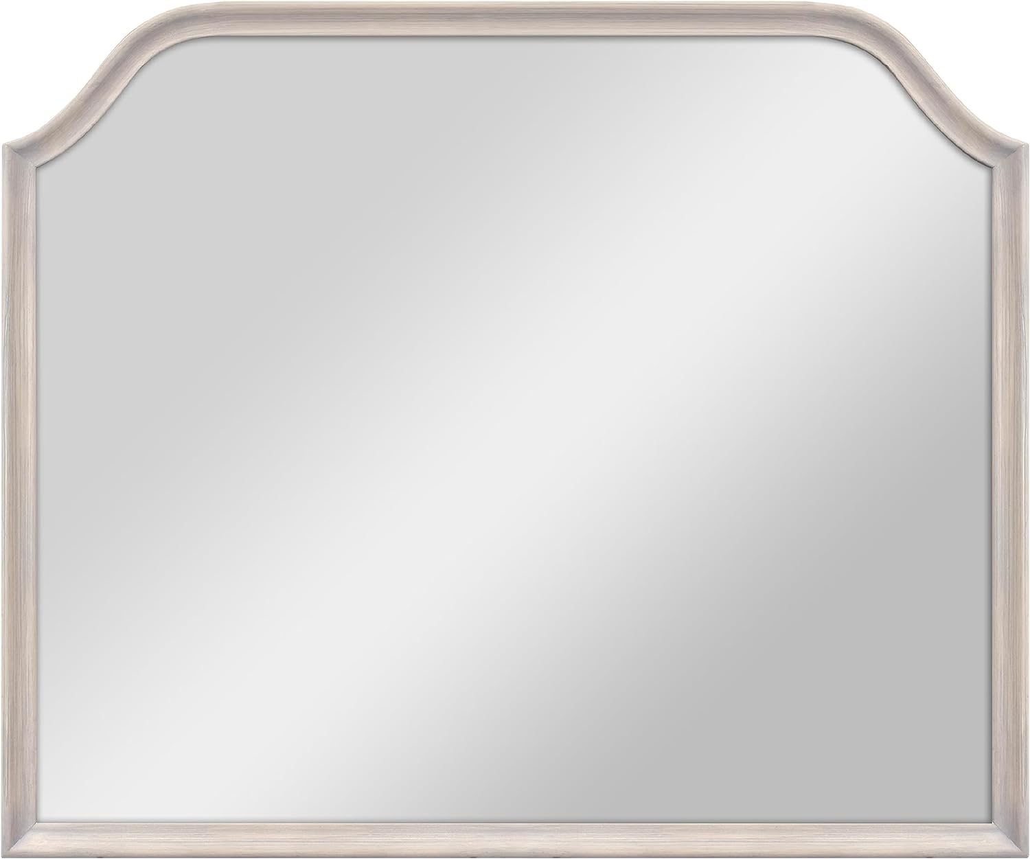 MCS Master & Co. Wood Arched Wall Mirror, Minimalist Decor Rectangle Mirror with Arched Top for Entryway, Bedroom, or Bathroom, 36 Inch x 30 Inch, Gray Wood Grain