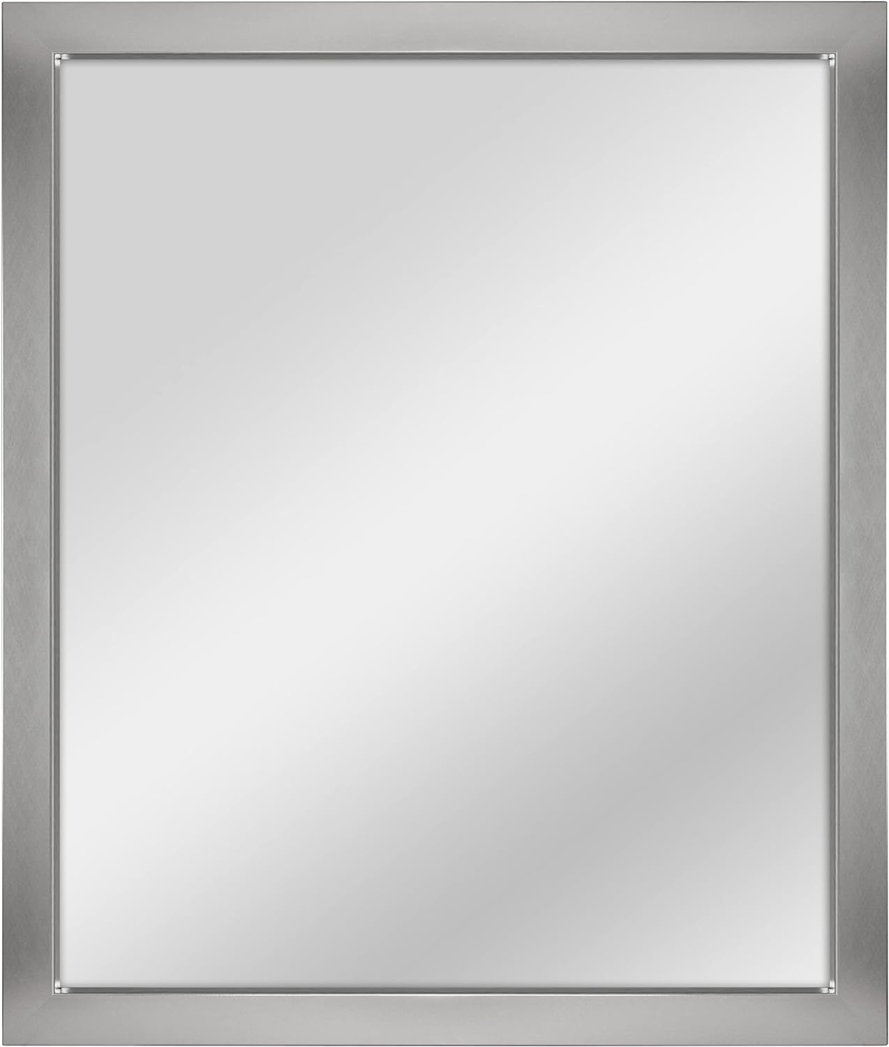 MCS Thin Gallery Large Wall Mirror, Modern Rectangle Mirror Home Decor for Living Room, Bedroom, or Bathroom, 33.4 by 39.4 Inch, Silver