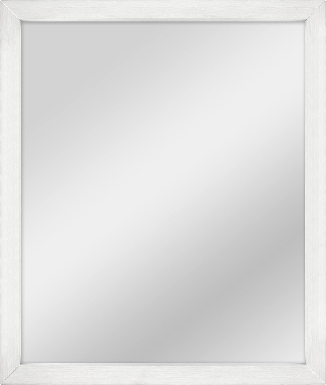 MCS Thin Gallery Large Wall Mirror, Modern Rectangle Mirror Home Decor for Living Room, Bedroom, or Bathroom, White Woodgrain, 33.4 x 39.4 in