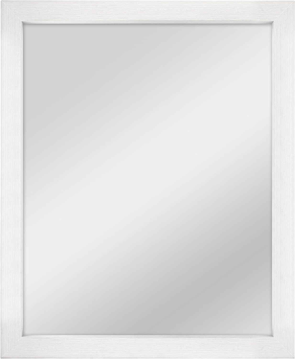 MCS Thin Gallery Large Wall Mirror, Modern Rectangle Mirror Home Decor for Living Room, Bedroom, or Bathroom, 27.4 by 33.4 Inch, White Woodgrain