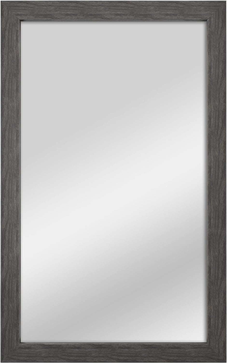 MCS Thin Gallery Large Wall Mirror, Modern Rectangle Mirror Home Decor for Living Room, Bedroom, or Bathroom, 23.4 by 37.4 Inch, Black Woodgrain