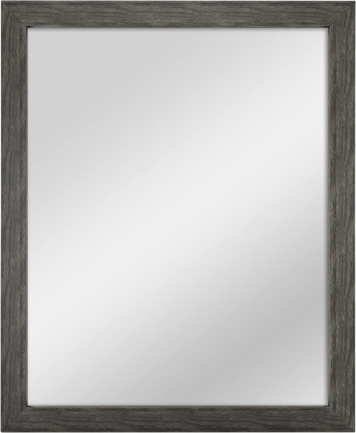 MCS Thin Gallery Large Wall Mirror, Modern Rectangle Mirror Home Decor for Living Room, Bedroom, or Bathroom, 27.4 by 33.4 Inch, Black Woodgrain