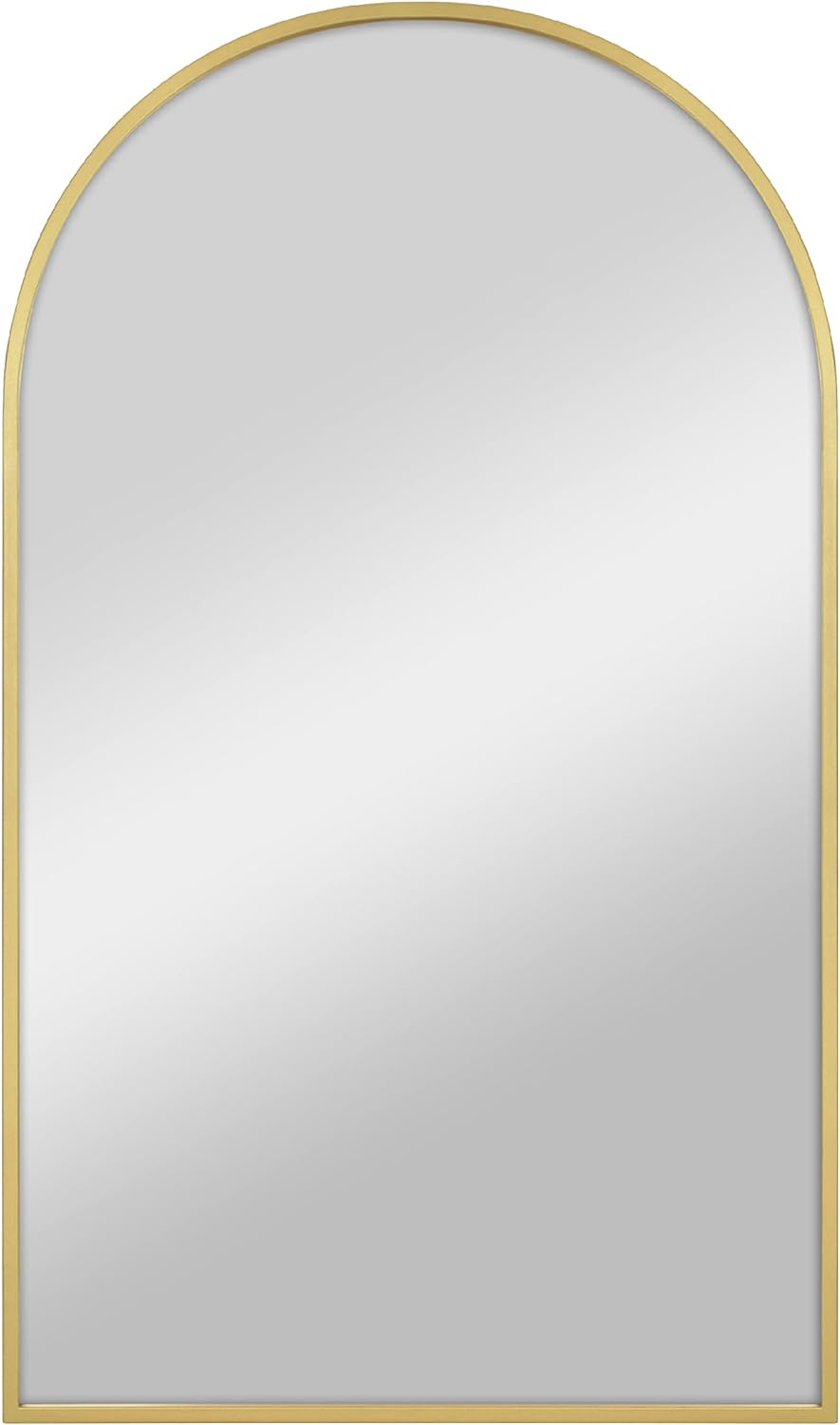 MCS Master & Co. Modern Metal Large Wall Mirror, Minimalist Home Decor Arch Mirror for Living Room, Bedroom, or Bathroom, 20 by 34 Inch, Brass