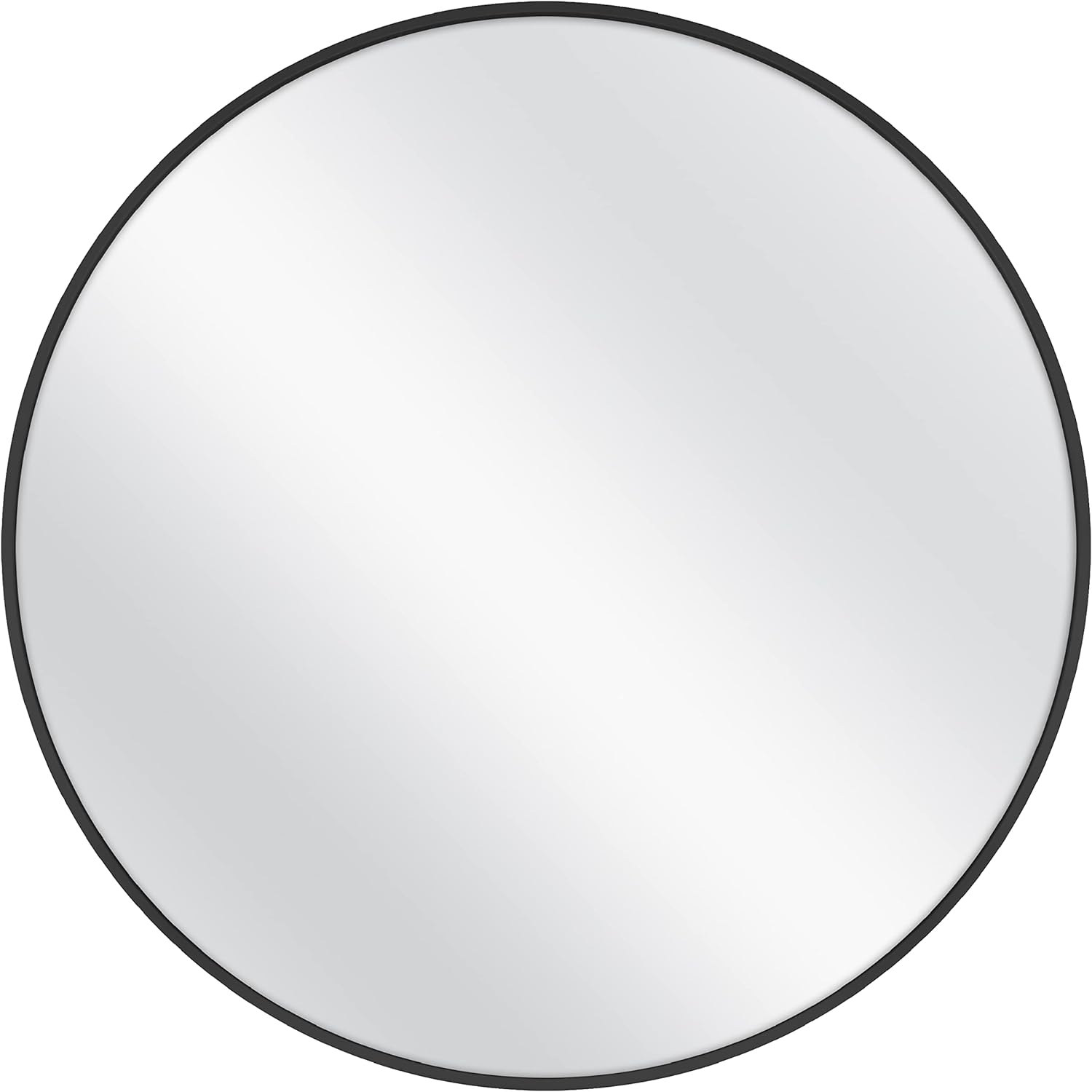 MCS Master & Co. Modern Metal Wall Mirror, 35.75 Inch Round, Black