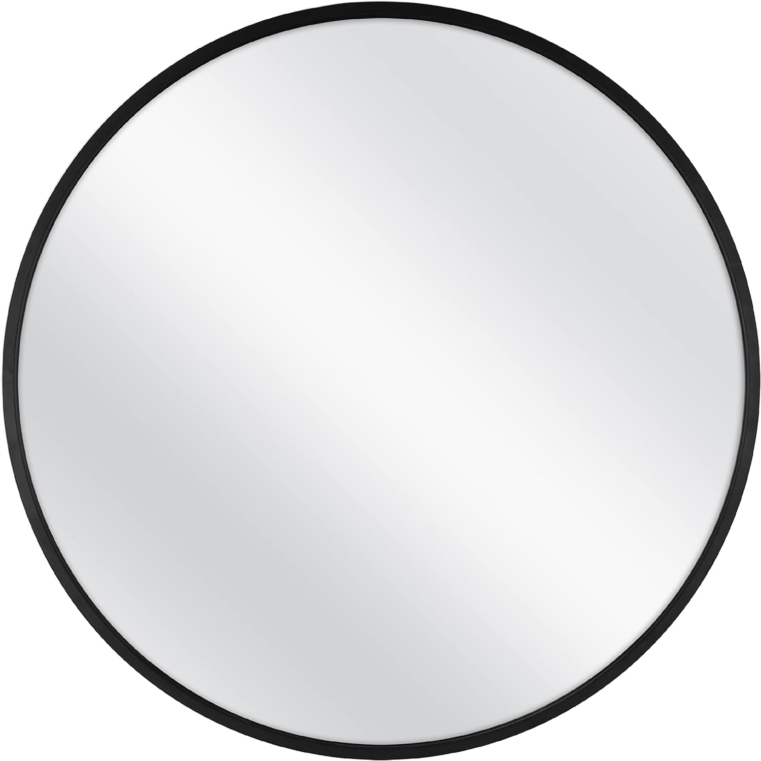 MCS Master & Co. Modern Metal Wall Mirror, 26 Inch Round, Black