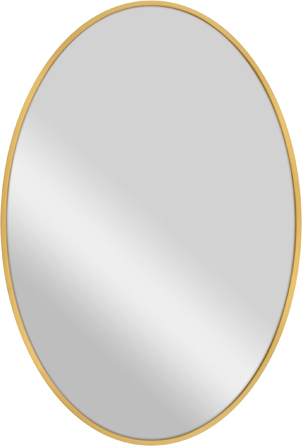 MCS Master & Co. Modern Metal Large Wall Mirror, Minimalist Home Decor Oval Mirror for Living Room, Bedroom, or Bathroom, 21 by 31 Inch, Brass