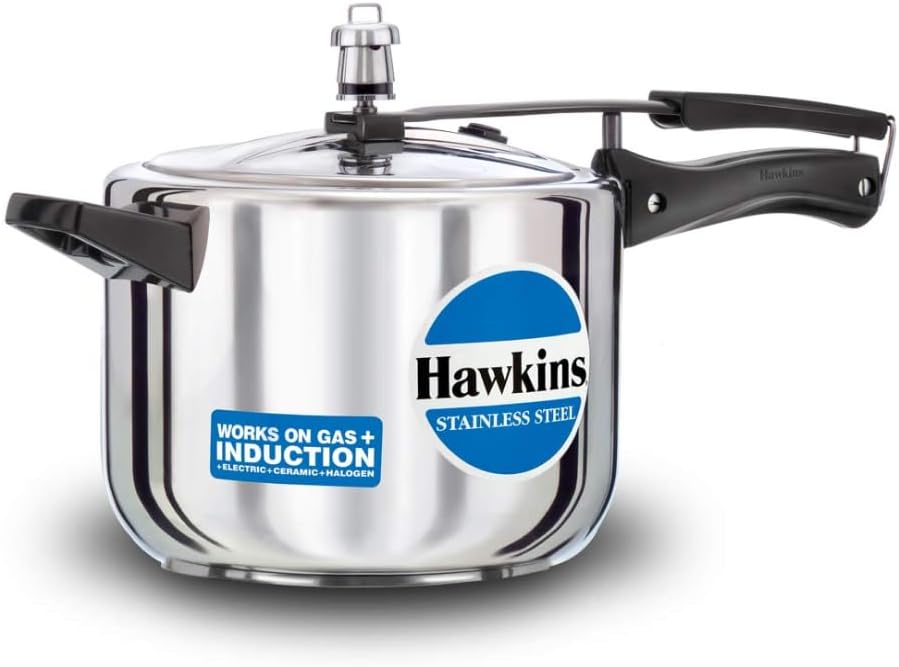 Hawkins B30 Pressure Cooker, 5 Liter, Silver